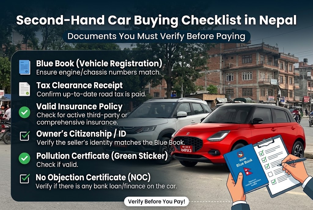 Second-Hand Car Buying Checklist in Nepal: Documents You Must Verify Before Paying